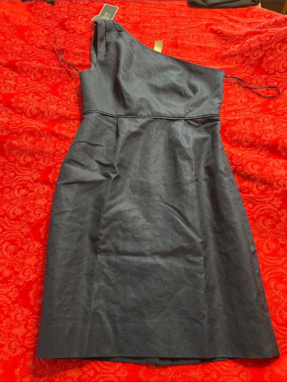 J. Crew Navy One Shoulder Cocktail Dress Size 10 With Tags